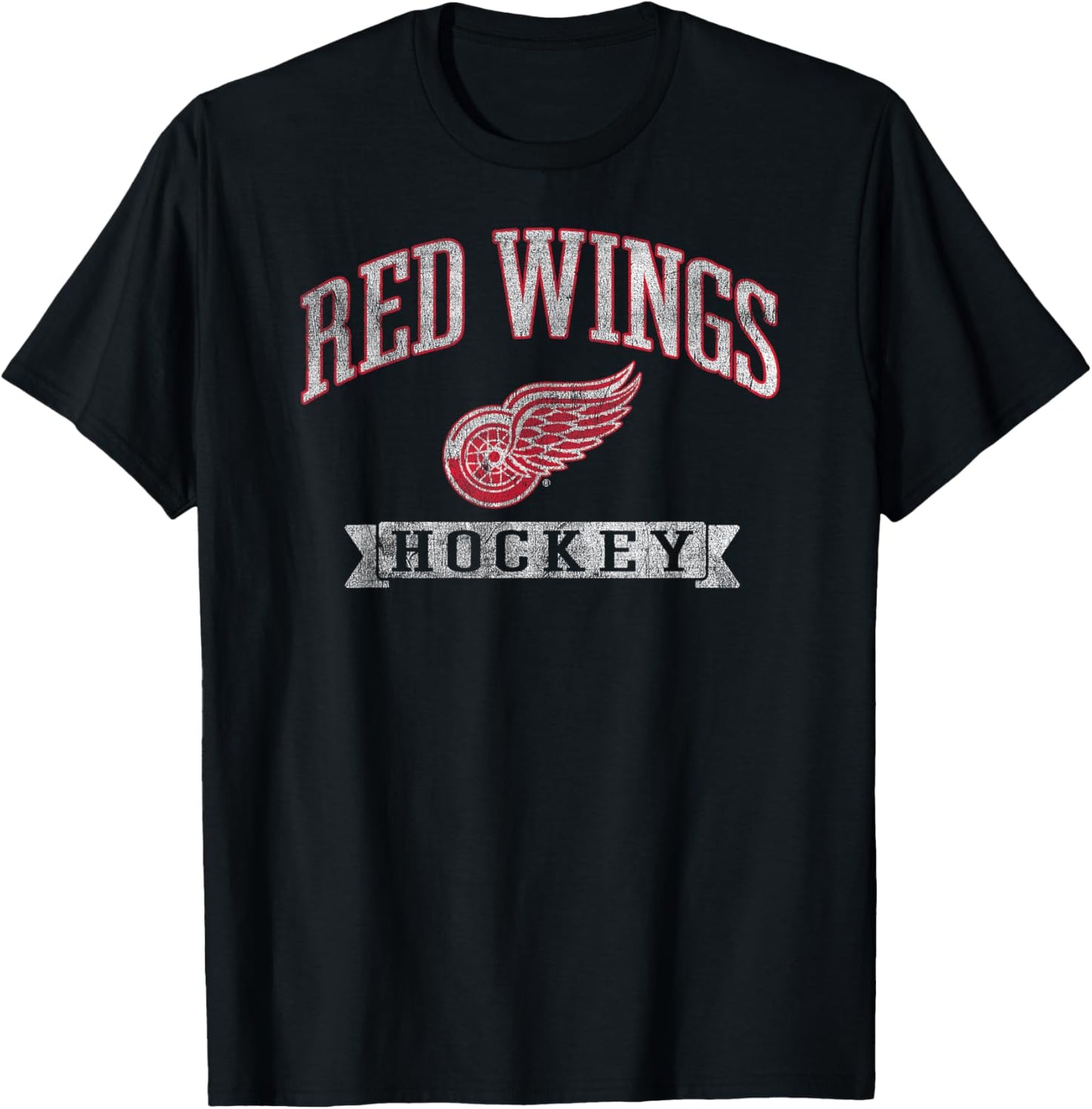Detroit Red Wings Vintage Hockey Officially Licensed T-Shirt - T-Shirt | Black