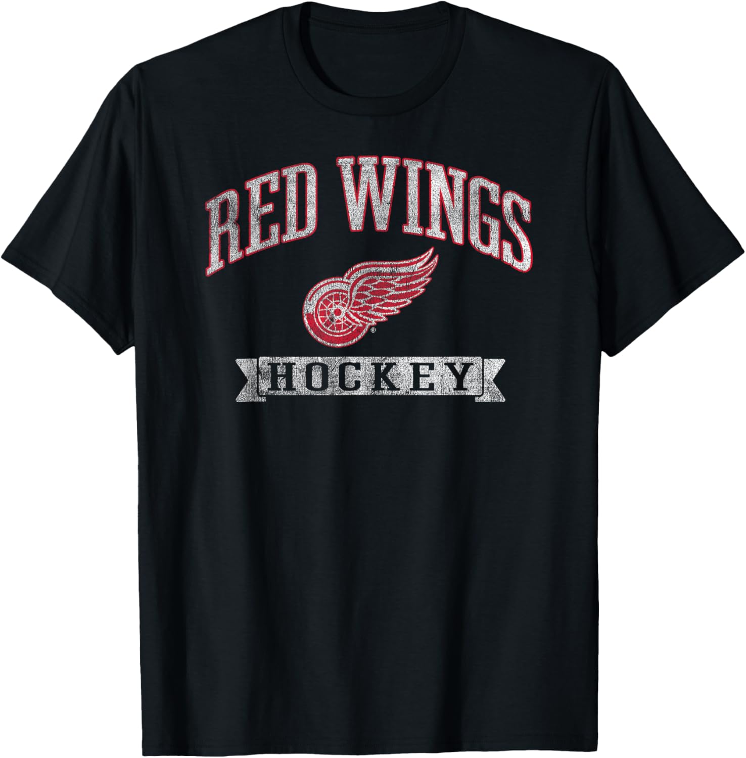 Detroit Red Wings Vintage Hockey Officially Licensed T-Shirt - T-Shirt | Black