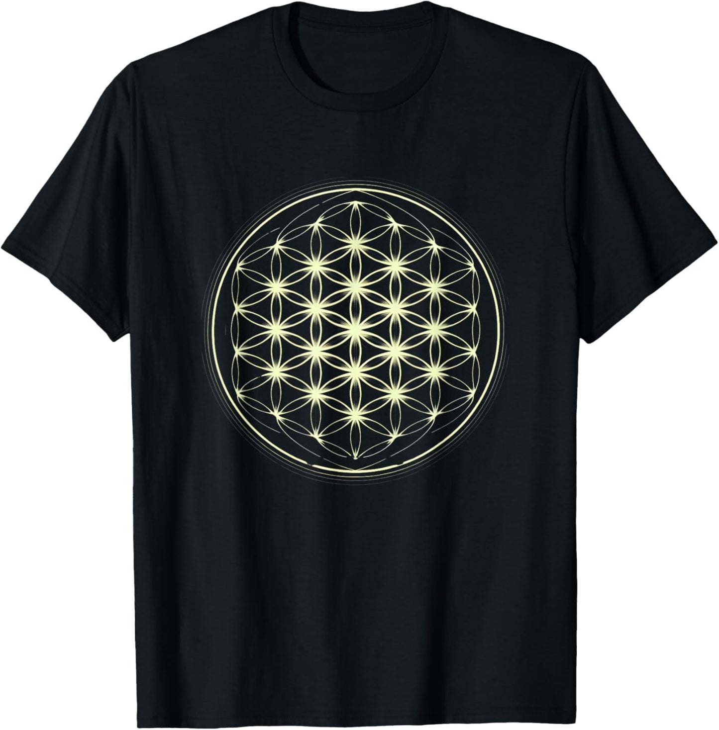 Flowers Of Life Sacred Geometry Pattern Graphic T-Shirt - T-Shirt | Black