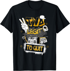 Two Legit To Quit Birthday Decorations 2nd Birthday Hip Hop T-Shirt - T-Shirt | Black