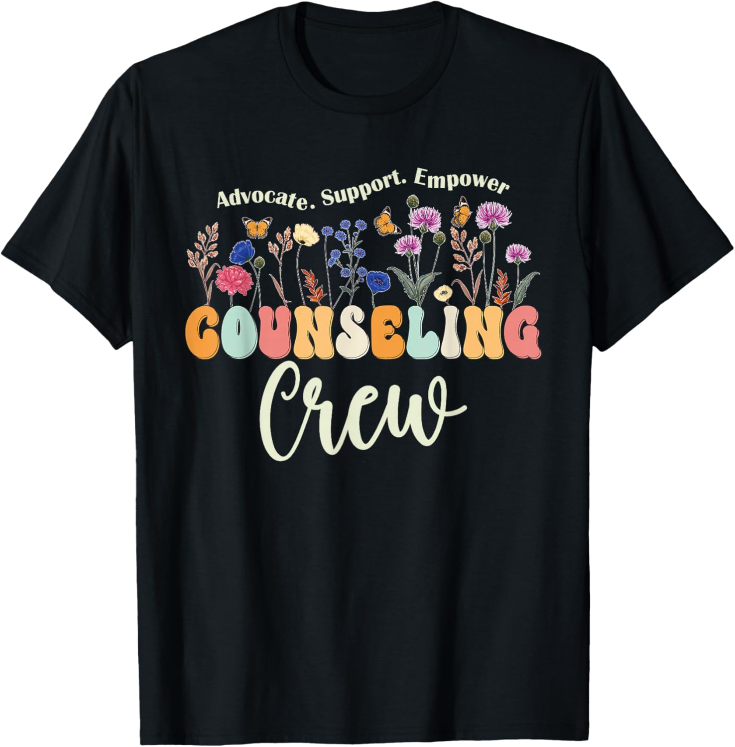 Counseling Crew Funny Counseling Office School Counselor T-Shirt - T-Shirt | Black