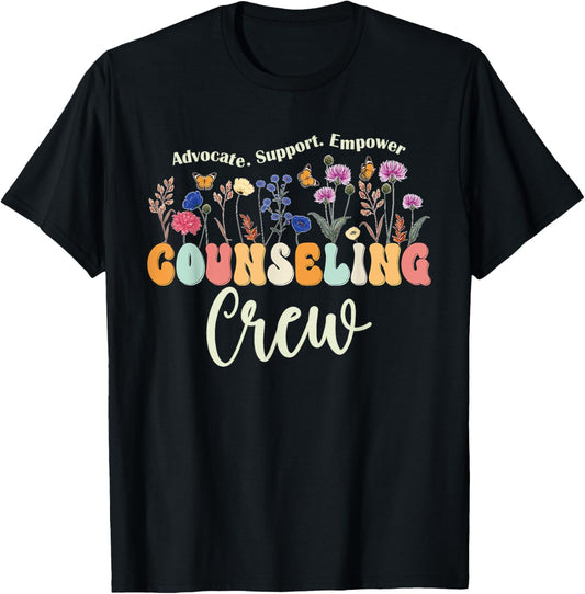 Counseling Crew Funny Counseling Office School Counselor T-Shirt - T-Shirt | Black