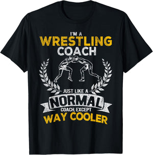 Wrestling Coach Scholastic Wrestling Folkstyle Wrestling T-Shirt - T-Shirt | Black