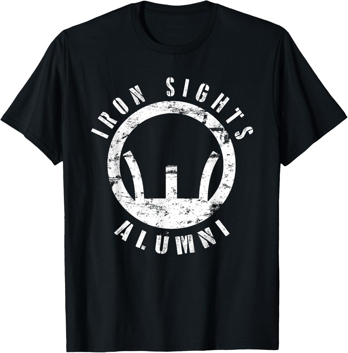 Iron Sights Alumni Boot Camp Shooting Marksmanship Veteran T-Shirt - T-Shirt | Black