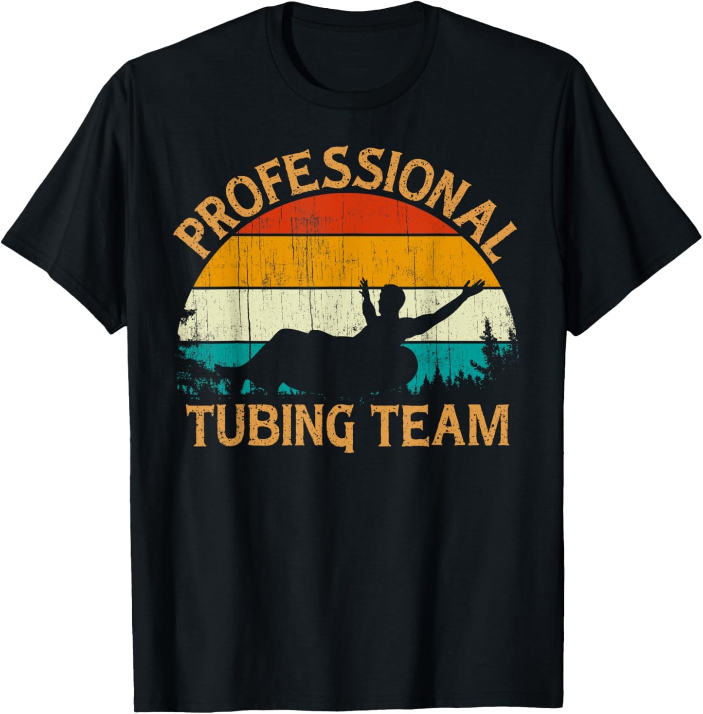 Vintage Retro Style Professional water tubing team boat T-Shirt - T-Shirt | Black
