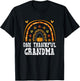 Fall Rainbow Thankful Grandma Thanksgiving Family Women T-Shirt - T-Shirt | Black