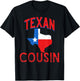 Texan Cousin Flag Proud Vintage Texas T-Shirt - T-Shirt | Black