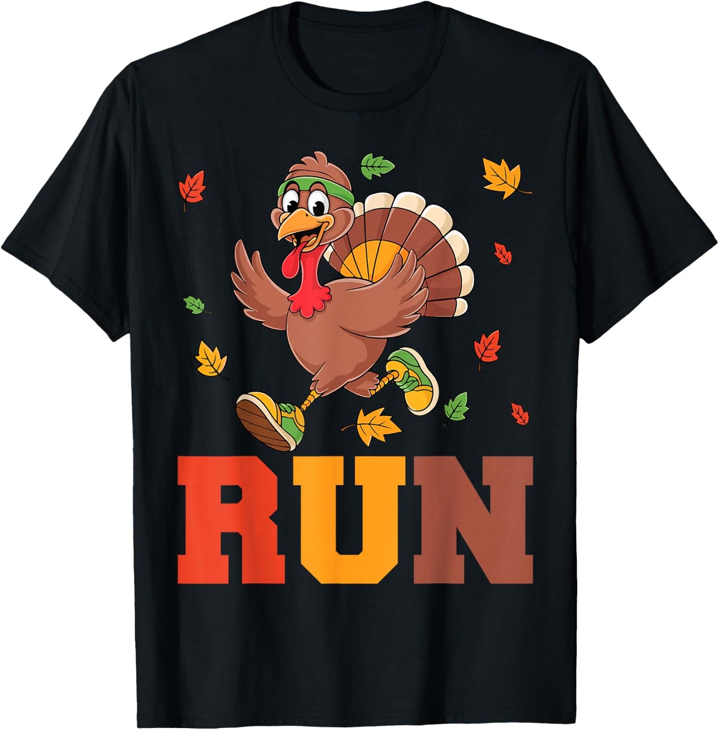 Turkey Run Costume Thanksgiving Running Turkey Trot T-Shirt - T-Shirt | Black