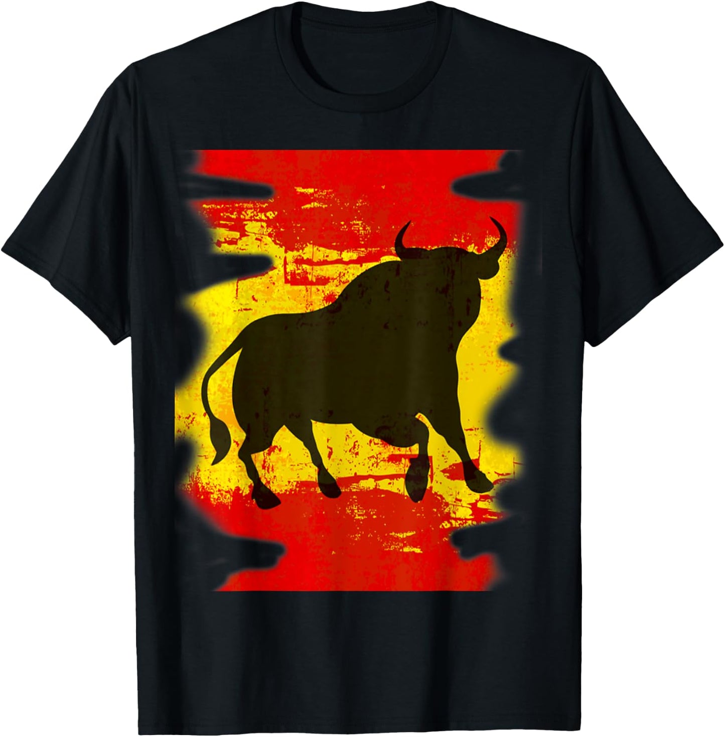 Bull El Matador Graphic Spain Flag, El Toro Festival Gift T-Shirt - T-Shirt | Black