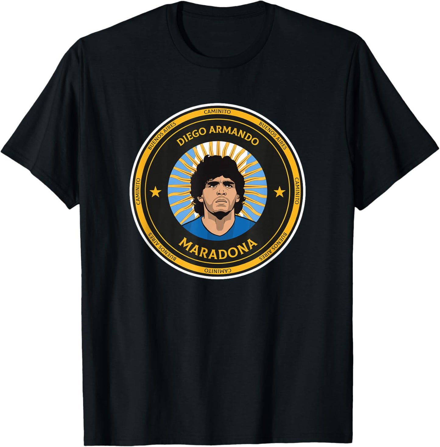 Maradona Shield T-Shirt - T-Shirt | Black