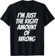 I'm Just The Right Amount of Wrong Double Entendre Funny T-Shirt - T-Shirt | Black