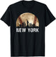 New York City Skyline Vintage Baseball Lover T-Shirt - T-Shirt | Black