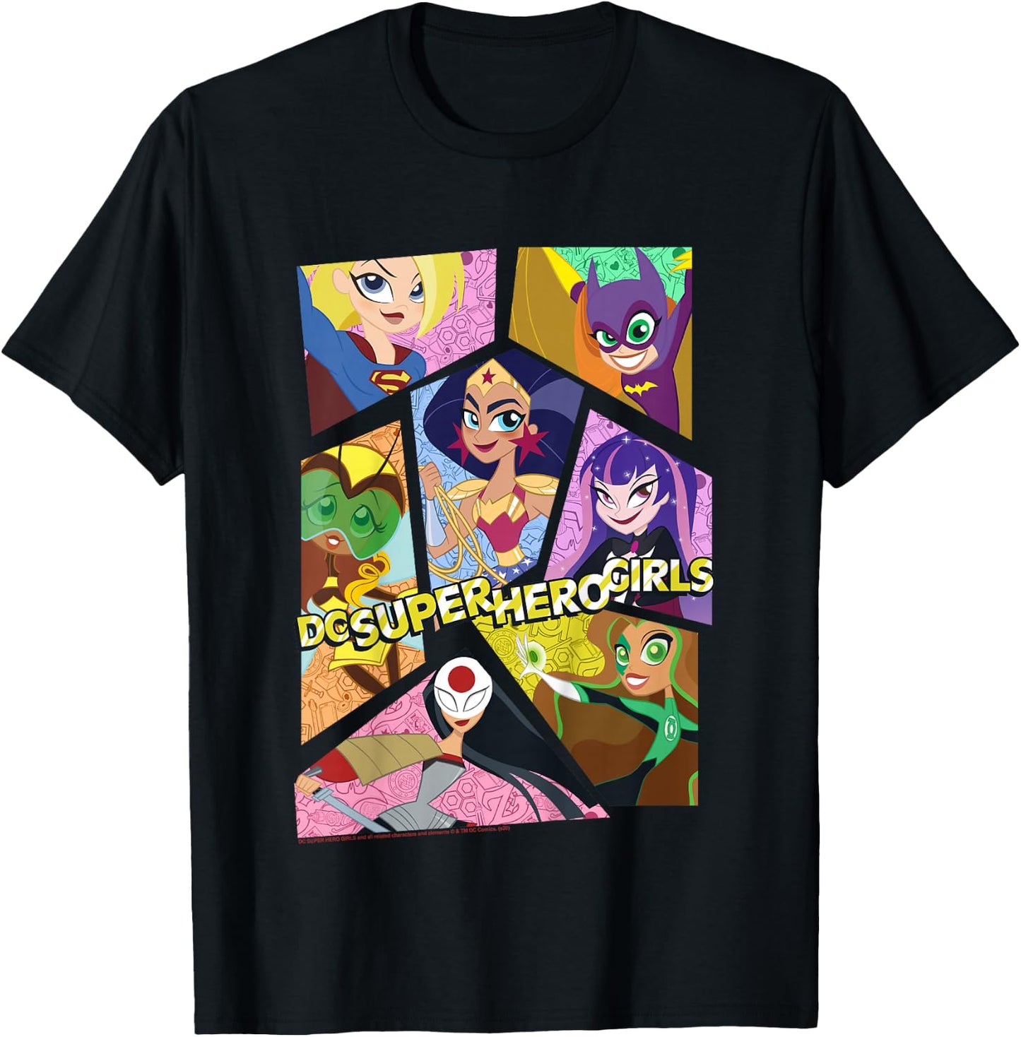 Kids DC Comics Super Hero Girls Group Collage T-Shirt - T-Shirt | Black