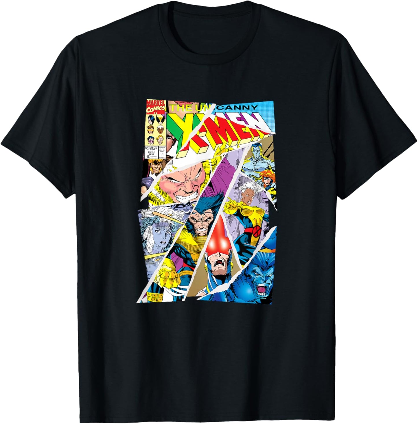Marvel X-Men The Uncanny X-Men Comic Covers Collage T-Shirt - T-Shirt | Black