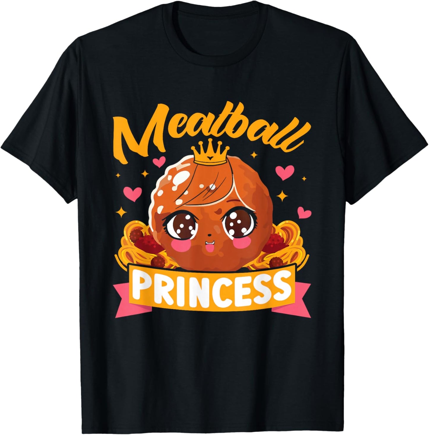 Kids Meatball Princess Funny T-Shirt - T-Shirt | Black