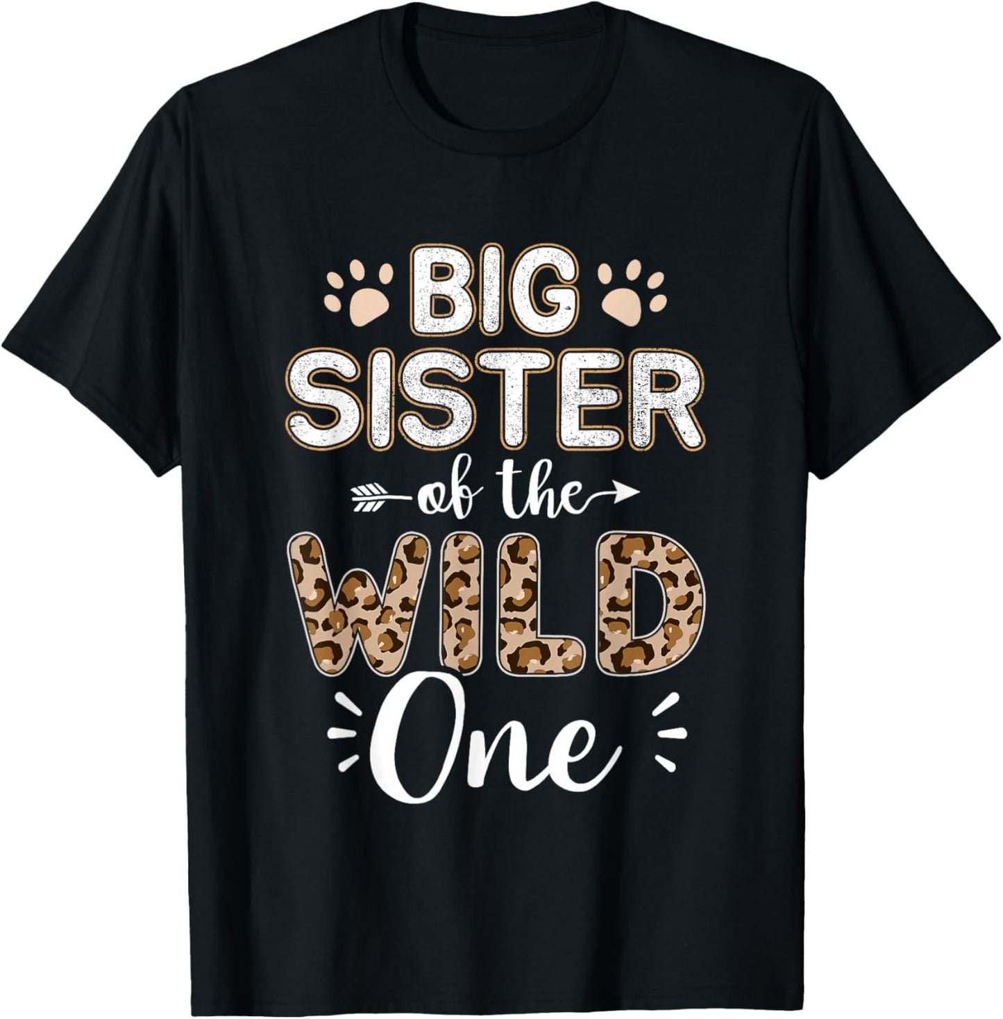 Big sister of wild one birthday girl matching family party T-Shirt - T-Shirt | Black