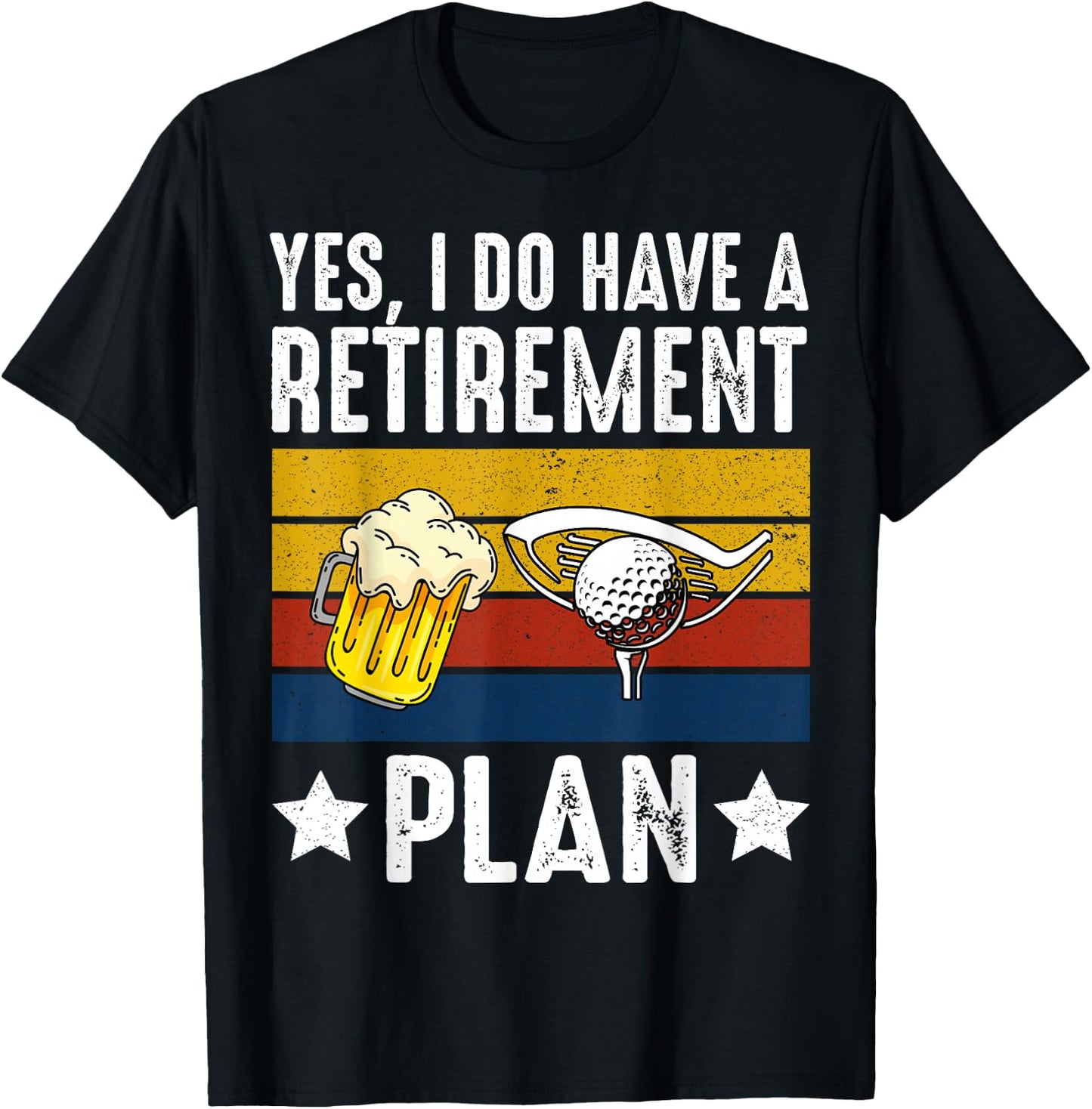 Retirement Golf Gag Gifts - Golf Lover Golfer Novelty T-Shirt - T-Shirt | Black
