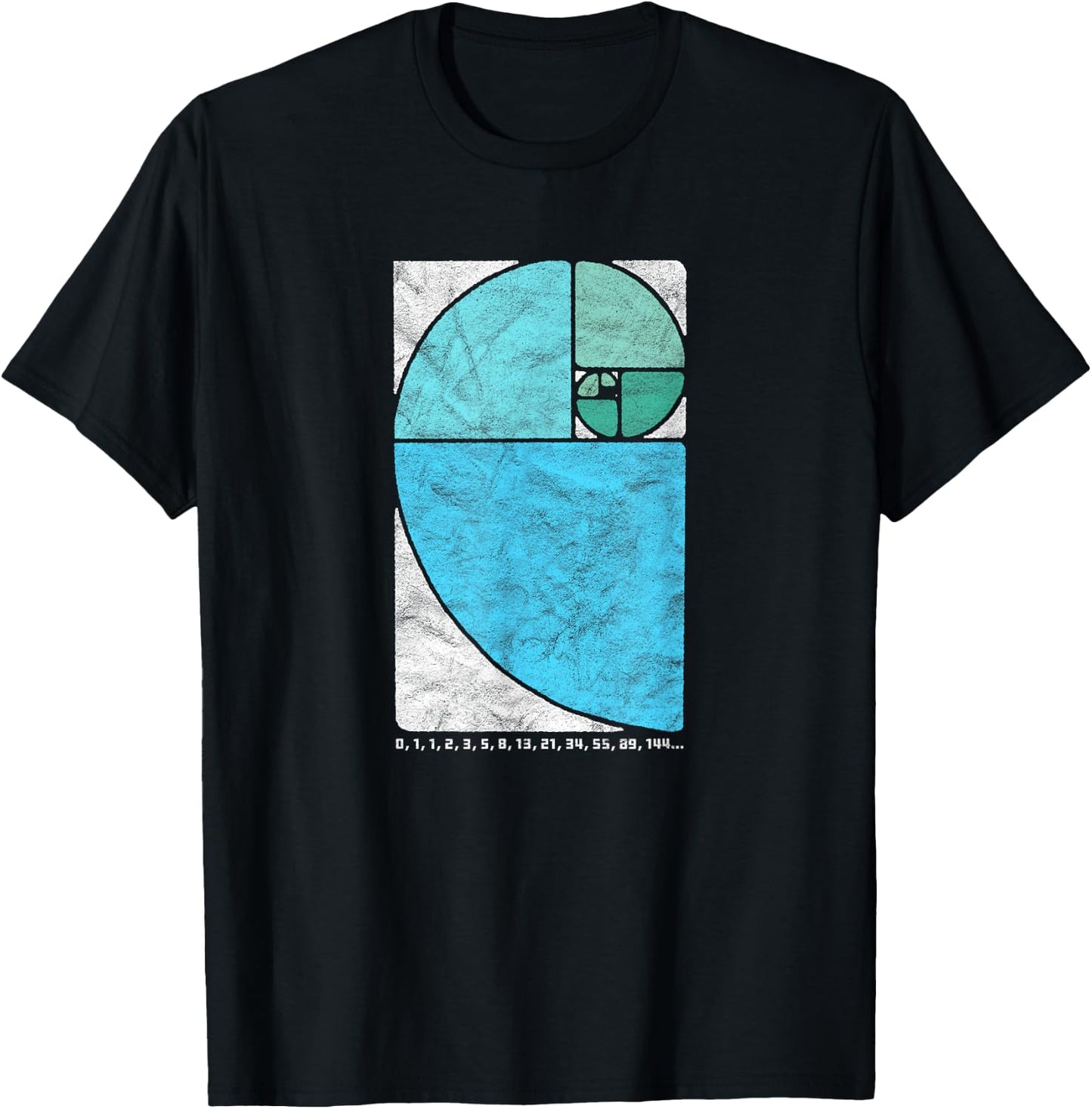 Vintage Fibonacci Sequence Golden Ratio Spiral Numbers T-Shirt - T-Shirt | Black