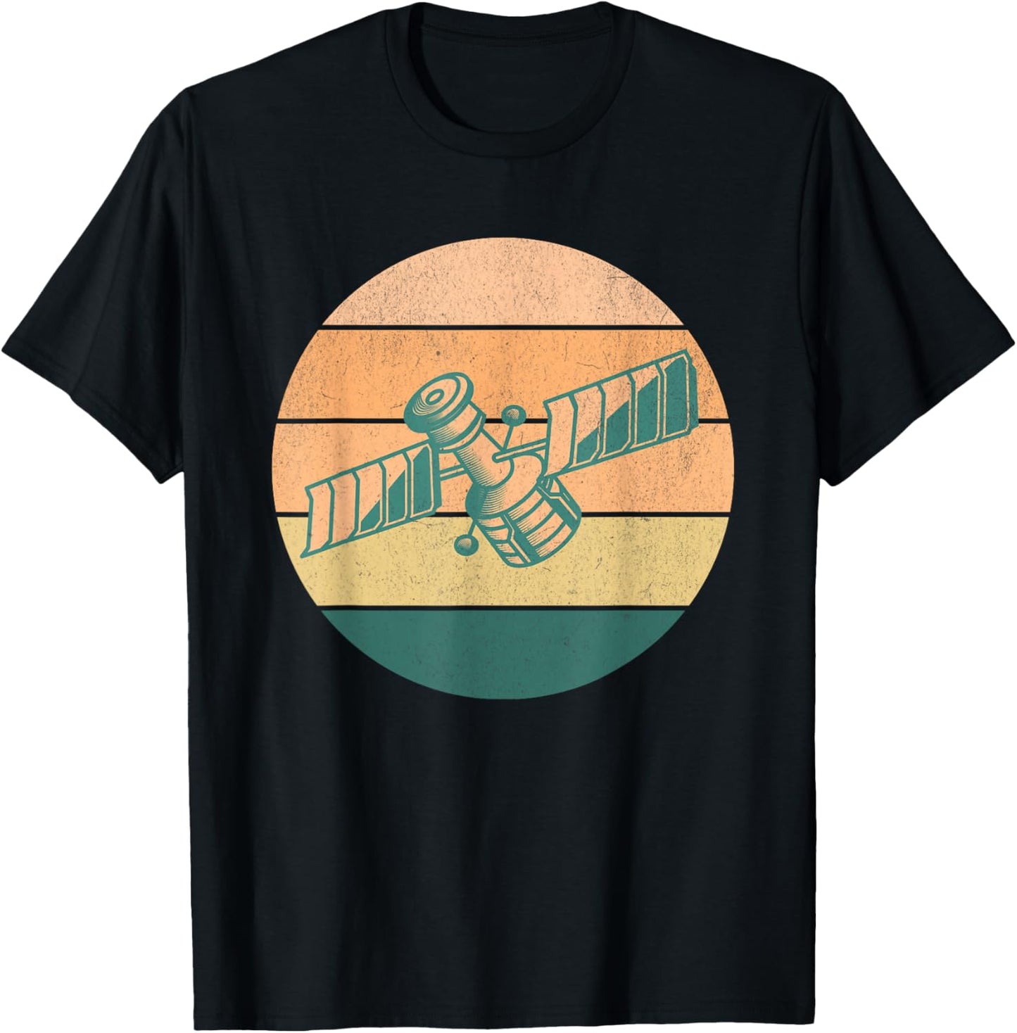 Retro Space Satellite Engineer T-Shirt - T-Shirt | Black