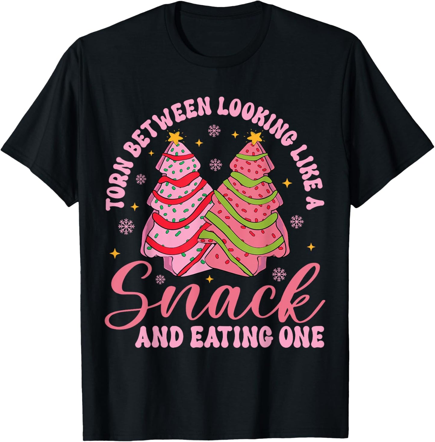Torn Between Looking Like A Snack And Eating One Christmas T-Shirt - T-Shirt | Black