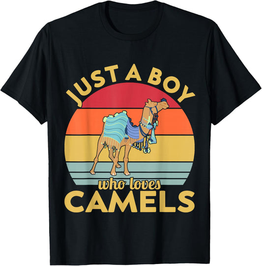 Just a Boy who loves Camels T-Shirt - T-Shirt | Black