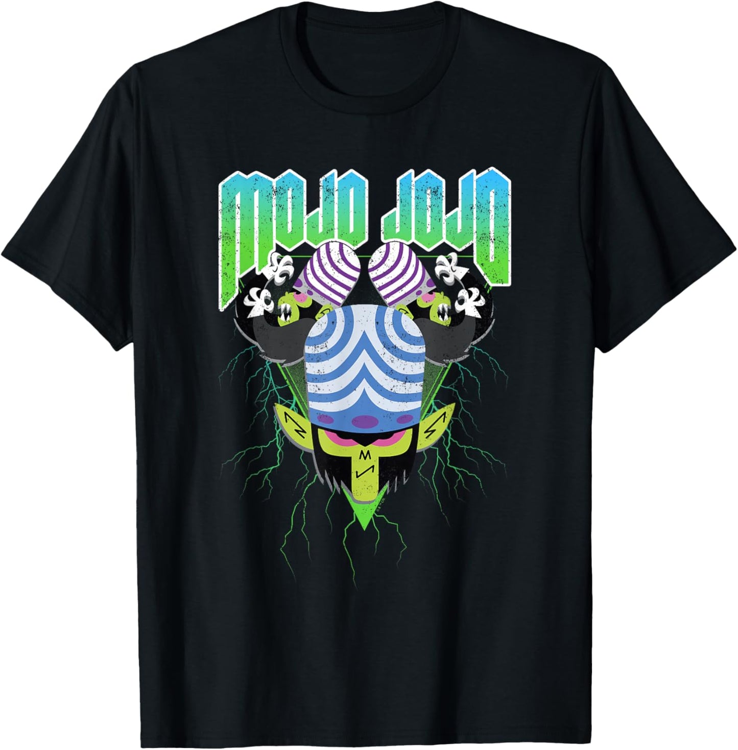 Power Puff Girls Mojo JoJo Electric Evil Metal Distressed T-Shirt - T-Shirt | Black