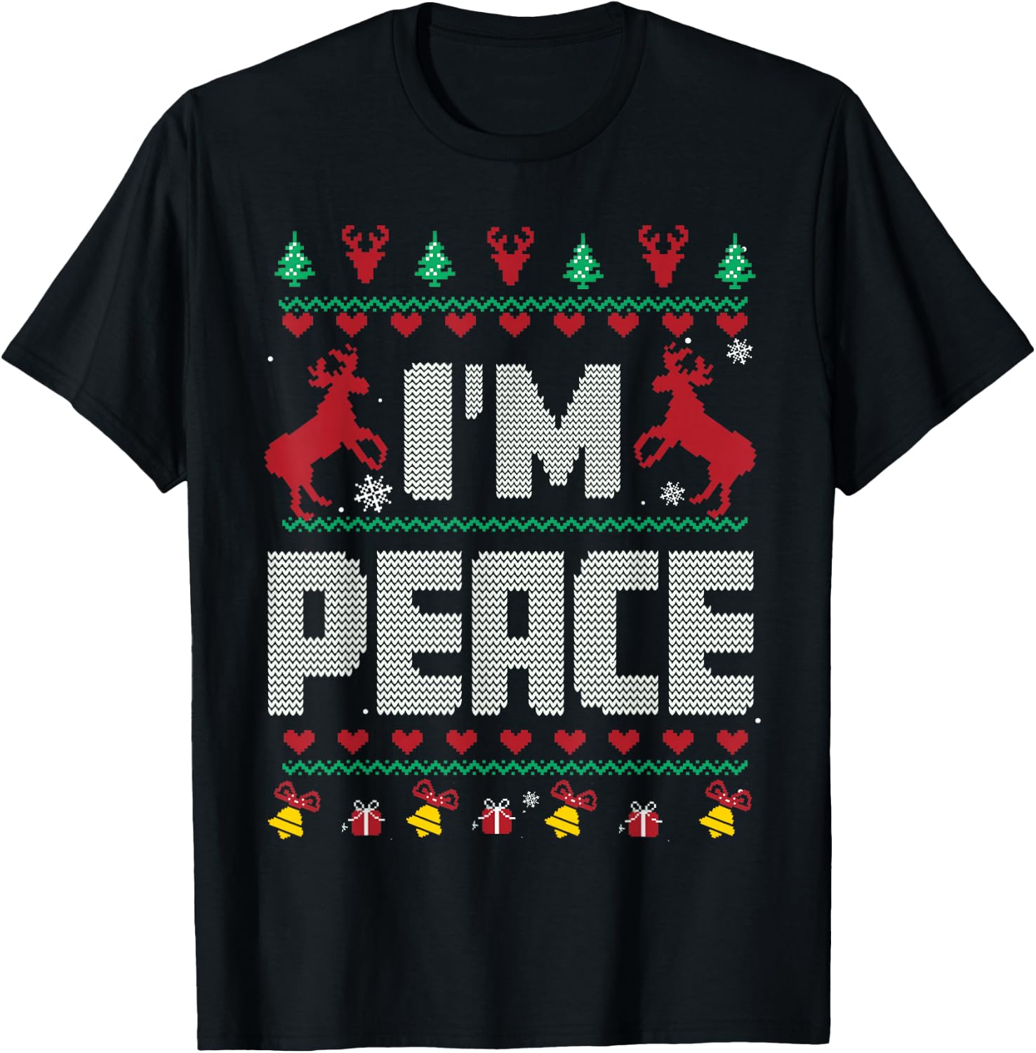 I Come In Peace - I'm Peace Xmas Matching Couples Christmas T-Shirt - T-Shirt | Black