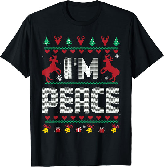 I Come In Peace - I'm Peace Xmas Matching Couples Christmas T-Shirt - T-Shirt | Black