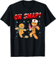 Oh Snap Broken Leg Bones Injury Hospital Nurse Gingerbread T-Shirt - T-Shirt | Black