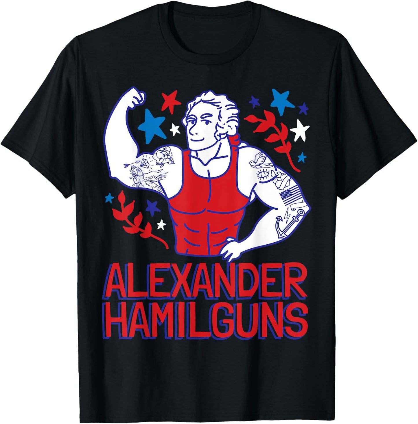 Alexander Hamilguns Hamilton 4th Of July Gym Instructor Gift T-Shirt - T-Shirt | Black