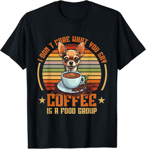 Retro Chihuahua Coffee T-Shirt - T-Shirt | Black