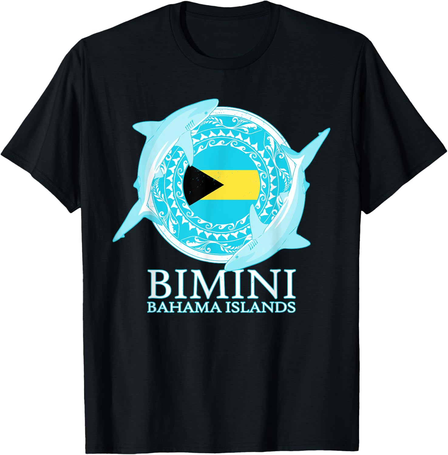 Caribbean Reef Sharks Bimini Shark Diving Bahama Islands T-Shirt - T-Shirt | Black