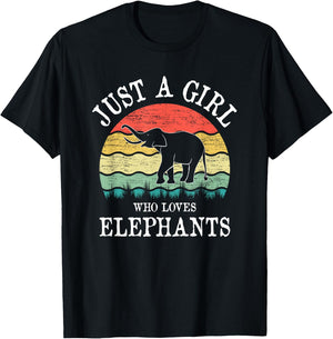 Just A Girl Who Loves Elephants T-Shirt - T-Shirt | Black