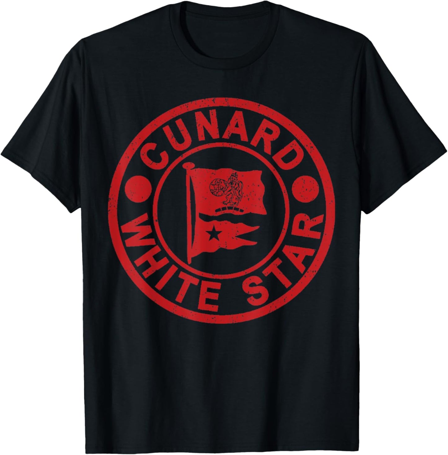 Vintage Cunard White Star Line Queen Mary T-Shirt - T-Shirt | Black