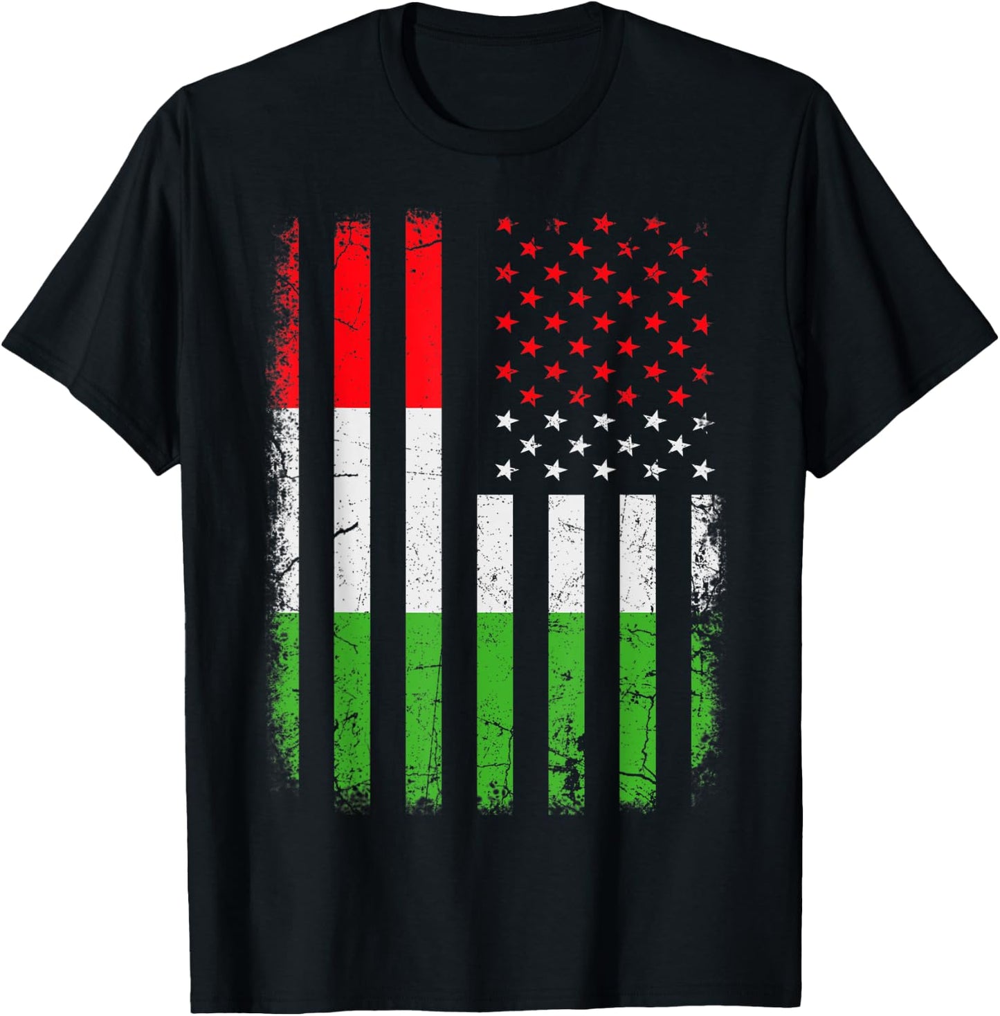 Hungarian American Flag Hungary America Pride Heritage Kids Men T-Shirt - T-Shirt | Black