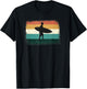 Retro Sunset Surfer - Vintage Surfing/Beach/Sun & Surf T-Shirt - T-Shirt | Black
