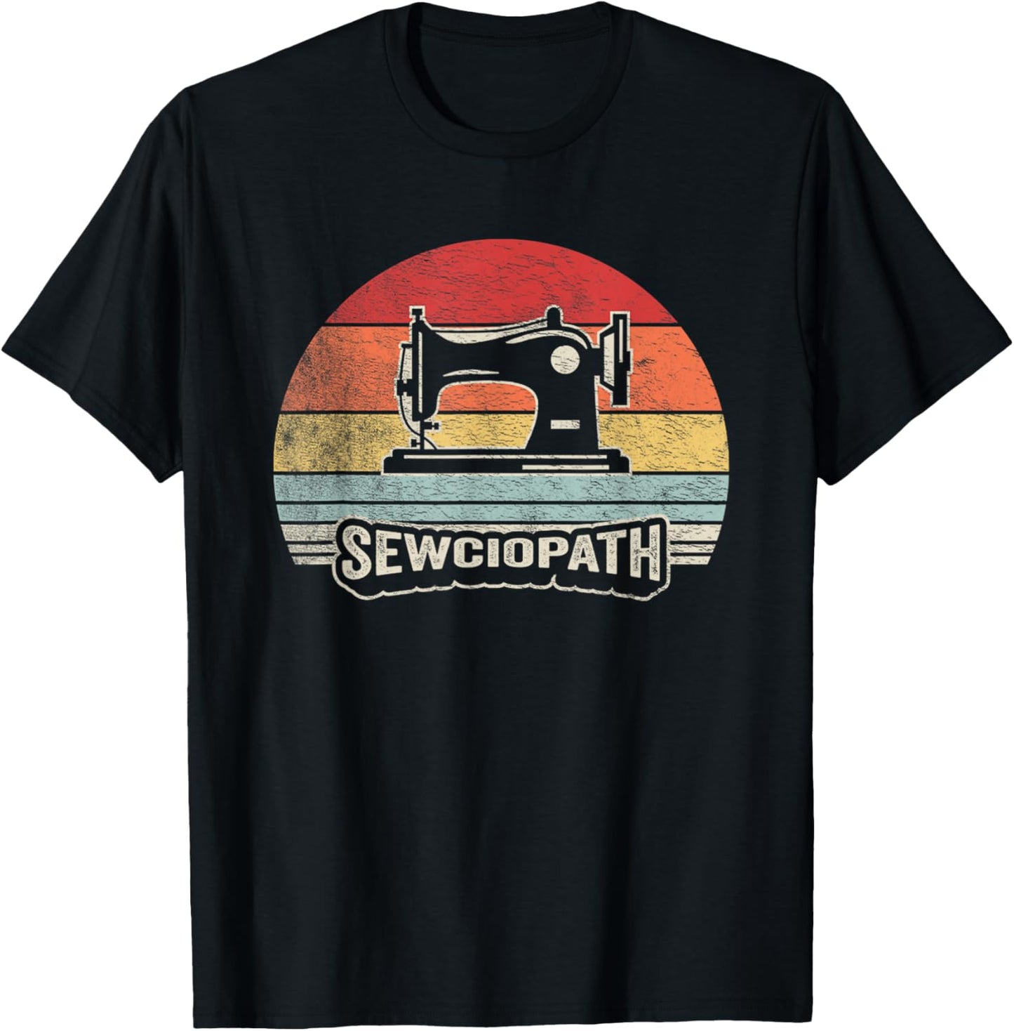 Retro Vintage Sewing Shirt Funny Sew Sewing Lover Sewciopath T-Shirt - T-Shirt | Black