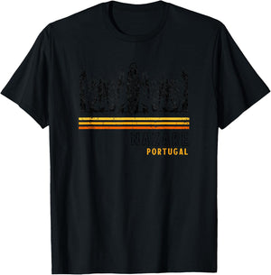 Nazare Portugal Retro Surfing T-Shirt - T-Shirt | Black