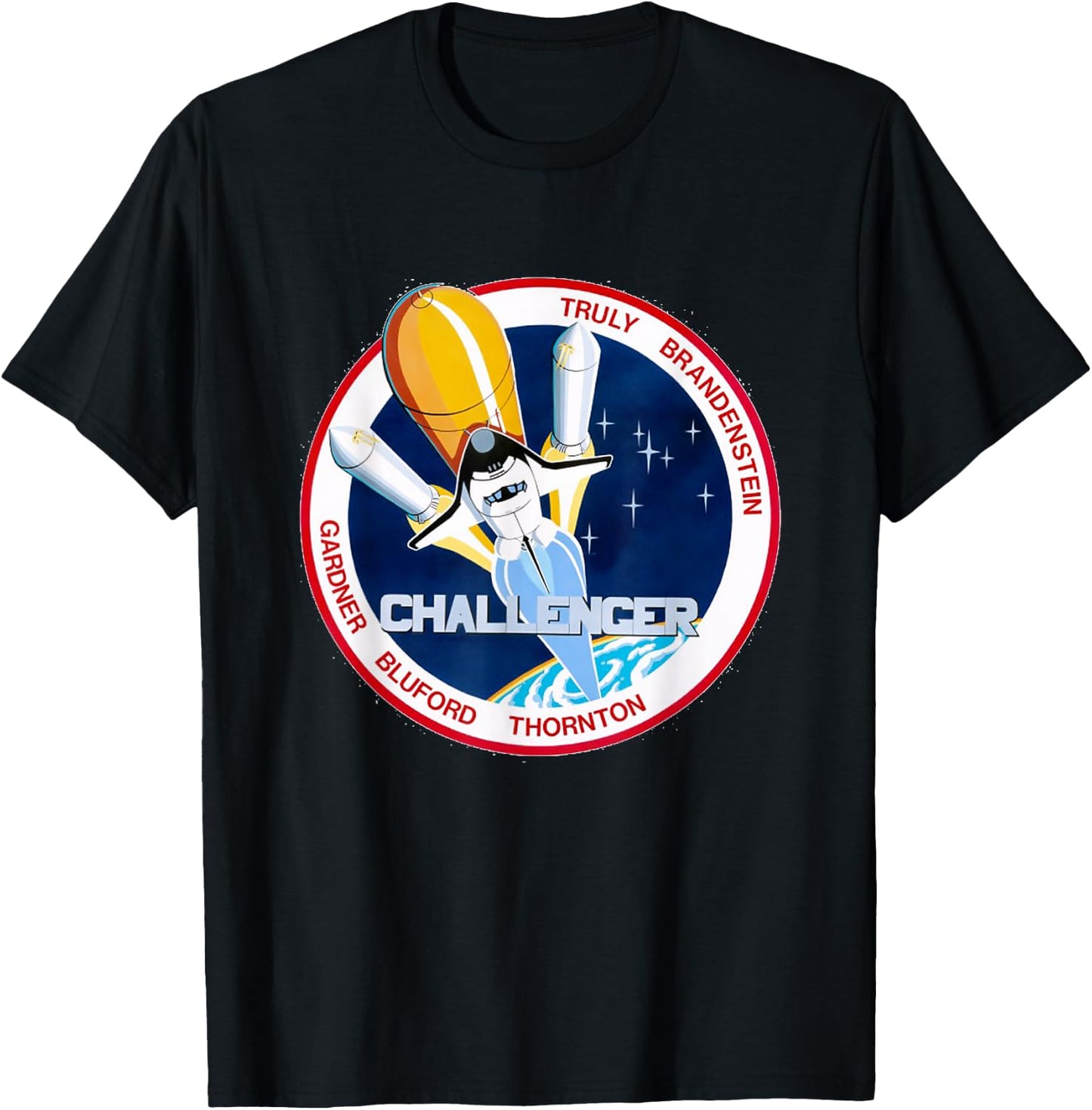 NASA space t shirt RETRO Challenger Shuttle mission T-Shirt - T-Shirt | Black