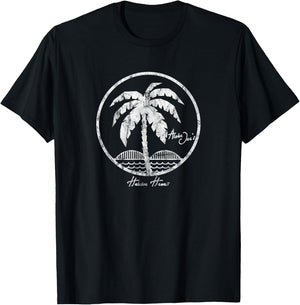 Hawaii North Shore Haleiwa Palm Tree T-Shirt - T-Shirt | Black