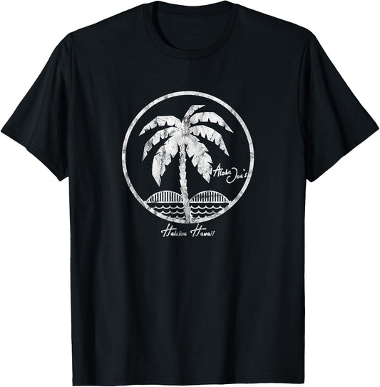 Hawaii North Shore Haleiwa Palm Tree T-Shirt - T-Shirt | Black