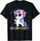 Birthday Party Dad Mom Daughter Costume Unicorn Security T-Shirt - T-Shirt | Black