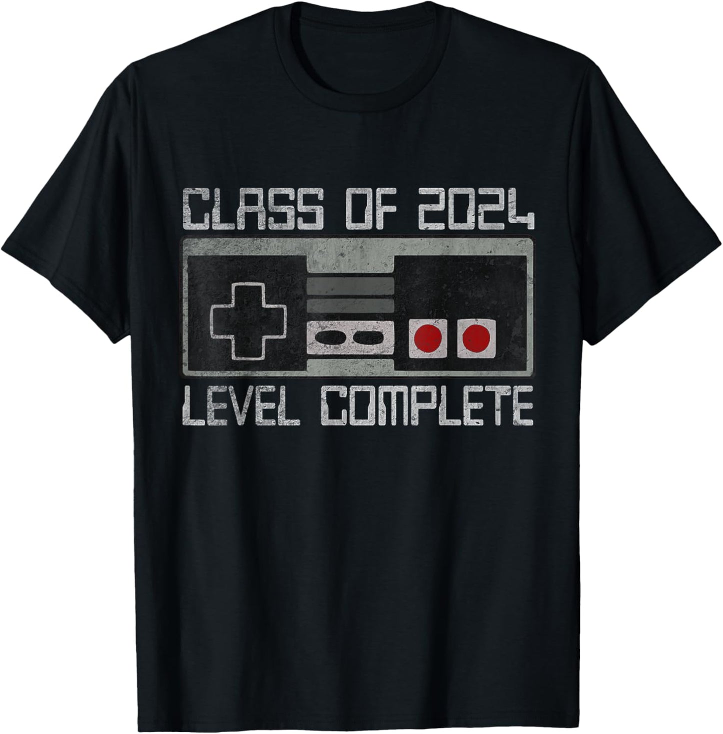Class Of 2024 Level Complete Senior Graduation Gamer Grad T-Shirt - T-Shirt | Black