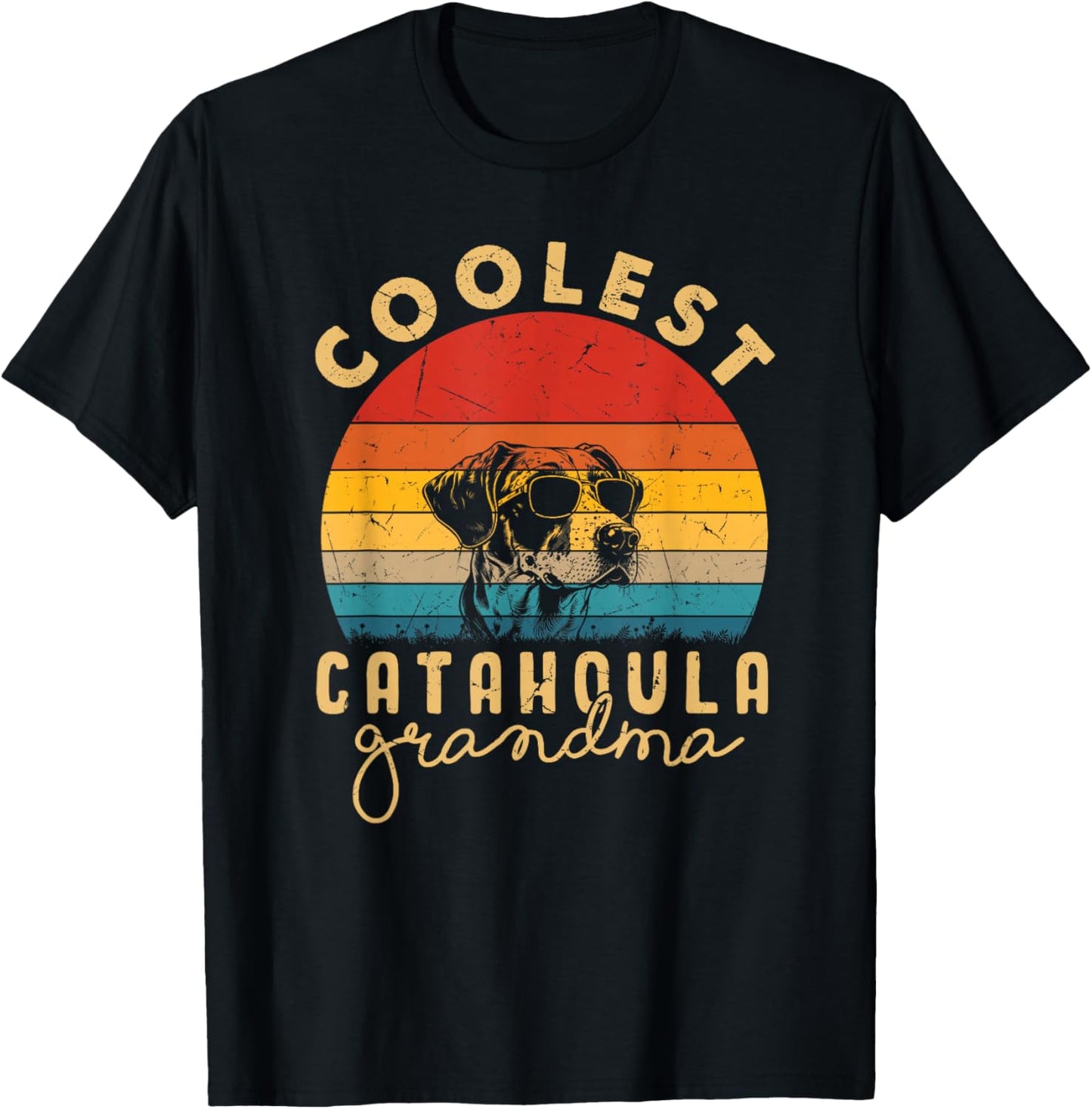 Catahoula Leopard Coolest Grandma Gifts Dog Mom T-Shirt - T-Shirt | Black