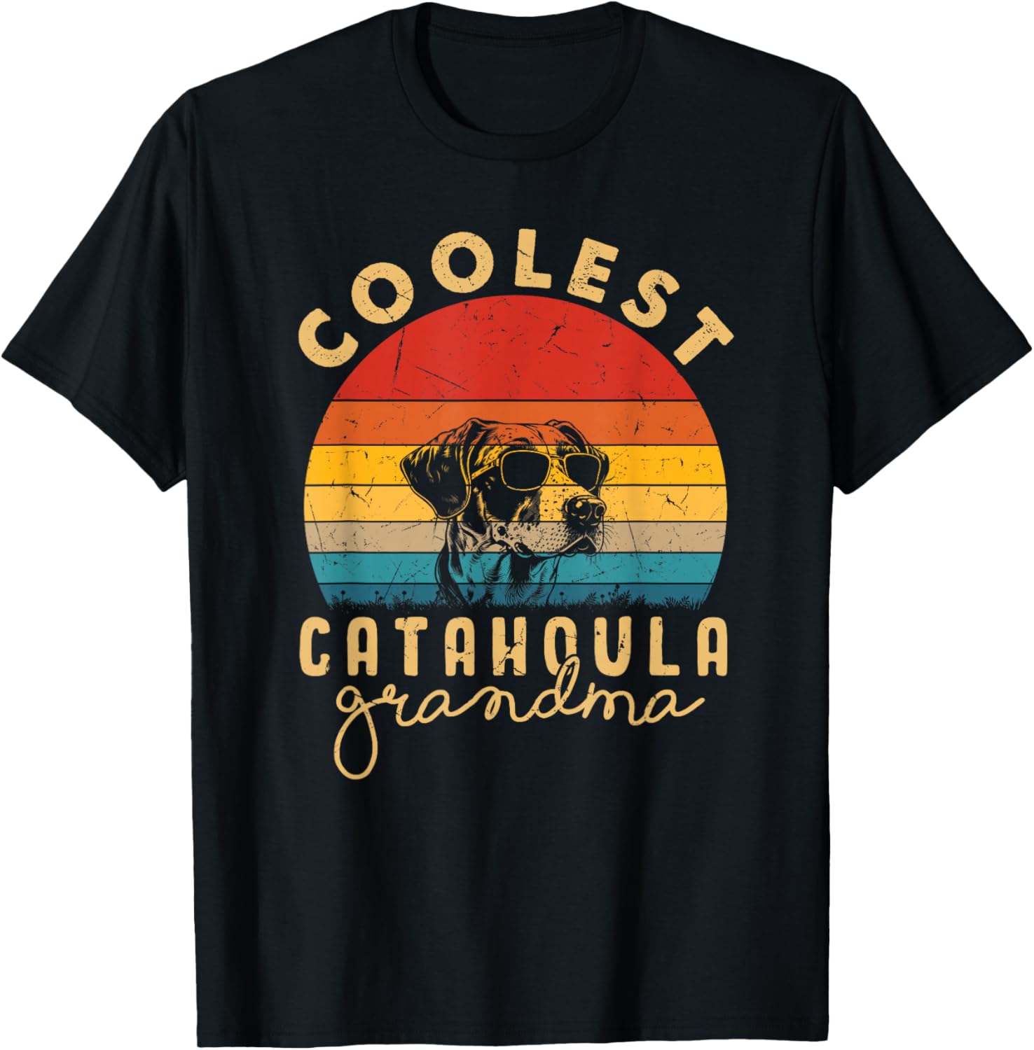 Catahoula Leopard Coolest Grandma Gifts Dog Mom T-Shirt - T-Shirt | Black