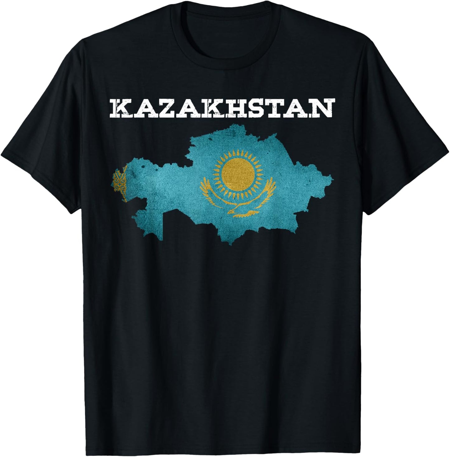 Kazakhstan Patriotic Heritage Eagle Kazakh Flag Gift Women Kids Men T-Shirt - T-Shirt | Black