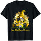 Cure Childhood Cancer Awareness Gold Ribbon Gnome Sunflower T-Shirt - T-Shirt | Black