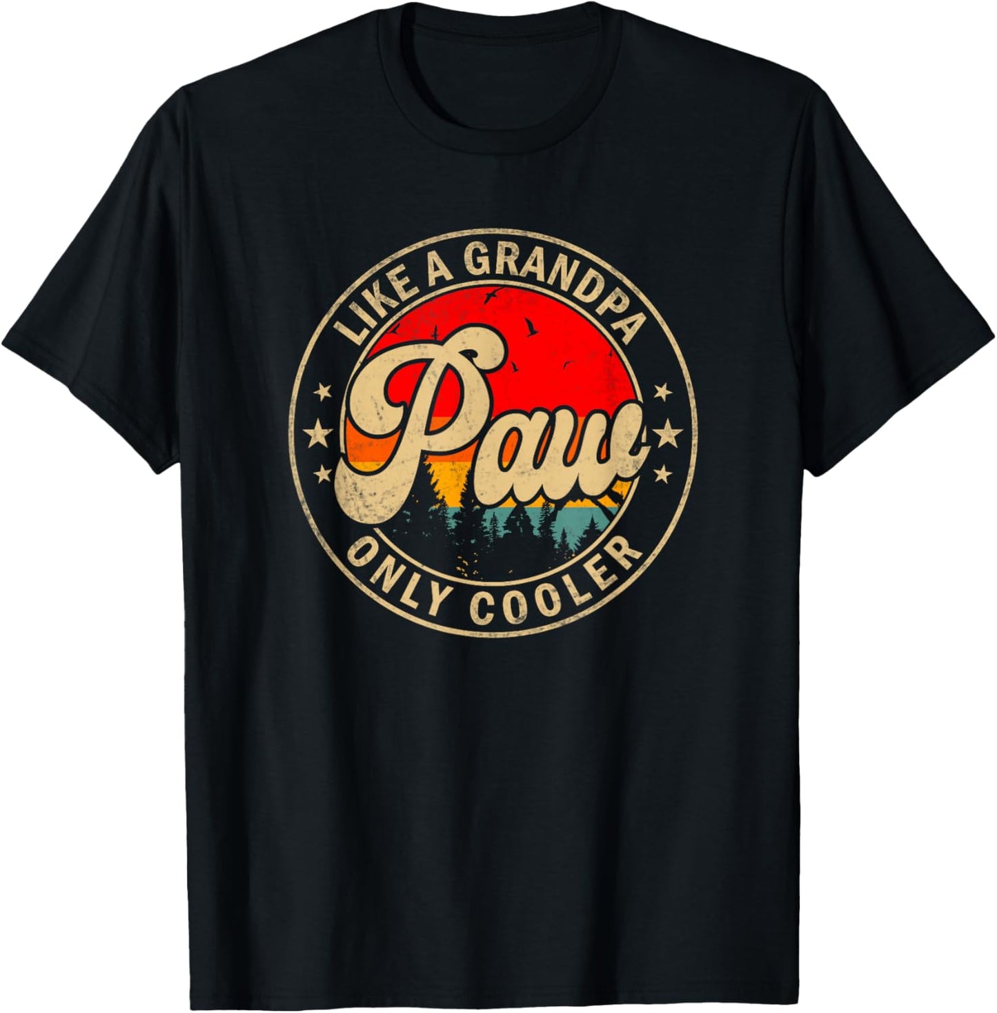 Paw Like A Grandpa Only Cooler Funny Papa Grandpa T-Shirt - T-Shirt | Black