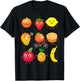 Funny Fruits Collage Fruit and Vegetables T-Shirt - T-Shirt | Black