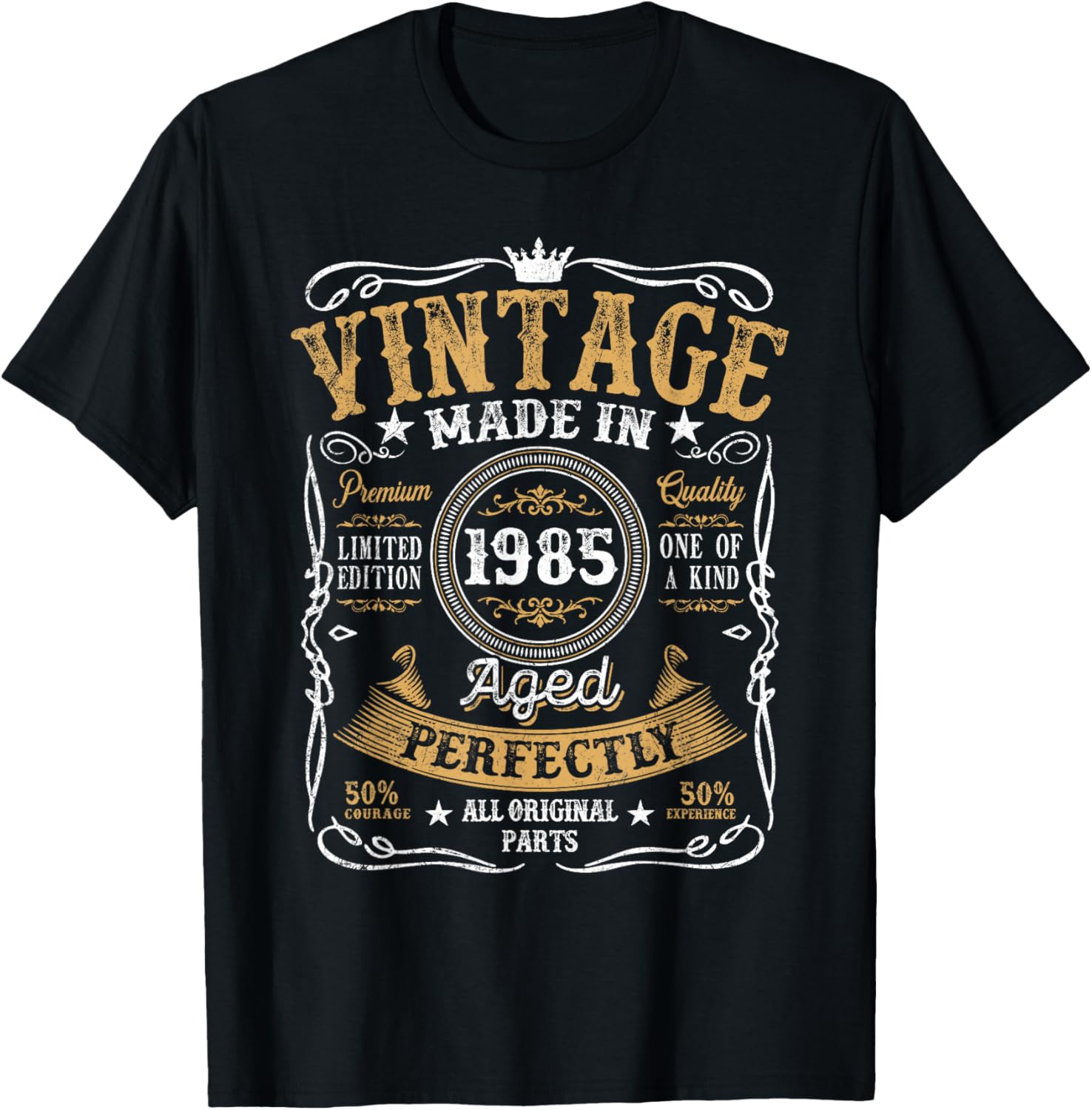 40 Years Old Vintage 1985 Born In 1985 40th Birthday Gifts T-Shirt - T-Shirt | Black